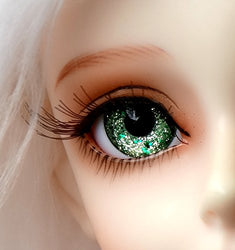 1 Pair Handmade Acrylic Flash Green Half Ball Eyes for BJD Dollfie SD Doll