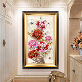 RAILONCH DIY 5D Diamond Painting by Numbers Kits for Adults 50x90CM/20x35.5 Inch Full Diamond Large Flowers Painting Embroidery Home Wall Art Decor