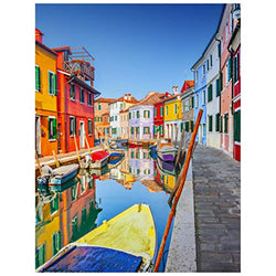 LEIL Diamond Painting, Colorful Houses Burano Venice Italy 5D Diamond Painting Kits for Adults Full Drill DIY Painting for Home Wall Decor