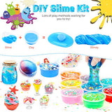 Slime Kits, Glow in The Dark DIY Slime Kit for Girls Boys, Theefun Art Crafts Toy 126Pcs Slime Supplies Included 24 Crystal Slime, 6 Clay, 48 Glitter Powder, Great Gifts for Kids Age 3+ Years Old
