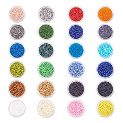 Pandahall Elite 24 Color 12/0 Glass Seed Beads 2mm About 40000 Pieces Assorted in Individual Boxes