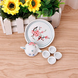 YOUSIKE Miniature Ornaments, Ceramic Teapot Tea Cups Set Simulation Dining Tableware Toy