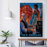 Retro Music Poster New Orleans Jazz Poster Decorative Painting Canvas Wall Art Living Room Posters Bedroom Painting 20x30inch(50x75cm)