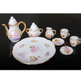 LLY Dollhouse Miniature Dining Ware Porcelain Tea Set Dish Cup Flower Pattern