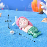 Miniature Mermaid Figurines, 4 Pcs Mermaid Doll Cake Toppers, Mermaid Figure Collection Playset, Fairy Garden Miniature Moss Landscape DIY Terrarium Crafts Ornament, Birthday Cake Decoration