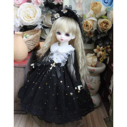 HMANE BJD Dolls Clothes for 1/6 BJD Dolls, Black Lace Bubble Dress for 1/6 BJD Dolls (No Doll)