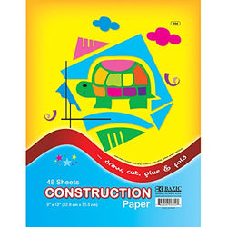 BAZIC 48 Ct. 9" X 12" Construction Paper