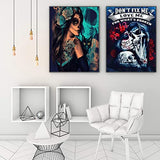 Diamond Painting 2 Pack,Diamond Painting Halloween,5D Skull Diamond Art 2 Pack,Round Full Drill for Home Wall Decoration 12x16 Inch