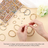 2520 PCS Gold Spacer Beads for Jewelry Making Kit, Spacer Beads for Bracelets Making (Gold, Sliver, Rose Gold, KC Gold)