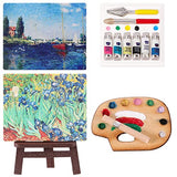 5 Pieces 1:12 Dollhouse Miniature Accessories Painting Tool Set Wooden Easel Dollhouse Decoration Includes Oil Painting Tool Simulation Toys Palette Watercolor Box Painting Palette Furniture for Dolls