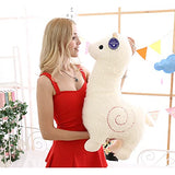 GRTLPOK Llama Stuffed Animal, 18" Alpaca Plush Toy Big Doll Plushie Hug Pillow, Soft Fluffy Cushion Super Kawaii Gift for Birthday Girls and Lovers Washable (White)