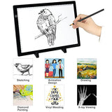 GRyiyi A4 LED Tracing Light Pad Portable Art Light Box with Scale Adjustable Brightness USB Power,Ultra-Thin Copy Board Table for Diamond Painting Drawing Sketching (New)