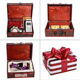 SICOHOME Treasure Box 9.0inch Retro Stamps Small Trunk Box for Jewelry Storage,Treasure Cards