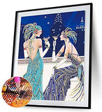 2 Pack Diamond Painting Kits,DIY 5D Special Shaped Diamond Painting Partial Drill Elegant Lady Crystal Rhinestone Diamond Art Crafts for Wall Home Decor (12"x16")