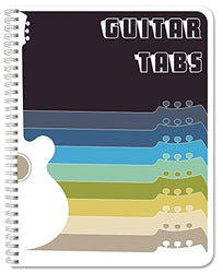 BookFactory Guitar Tablature Notebook/Guitar Music Tabs Journal - 120 Pages, Wire-O, 8 1/2 x 11" Tablature Format (JOU-120-7CW-A(Guitar-Tabs))