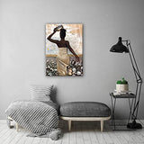 IXMAH The Queen Was Free African American Woman Poster Black Girl Magic Canvas Prints Painting Wall Art for Bedroom Living Room Decor