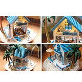 Flever Dollhouse Miniature DIY House Kit Creative Room with Furniture and Glass Cover for Romantic Artwork Gift (Romantic Aegean Sea)