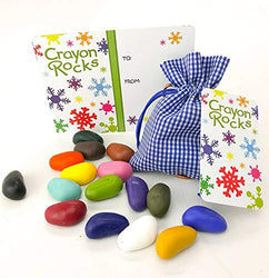 Crayon Rocks in a Special Occasion Bag (Christmas Special, Blue Gingham Bag)
