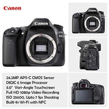 Canon EOS 80D DSLR Camera with EF-S 18-55mm f/3.5-5.6 is STM + EF 75-300mm f/4-5.6 III Lens with Advanced Professional Photo & Travel Bundle