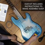 DIY Bass Guitar Kit - Build Your Own Electric Bass With Phoenix Tree Wood Body, Pickguard, Electronics, Maple Guitar Neck & Rosewood Fretboard - DIY Guitar Kit Bass Guitar Neck & Guitar Body