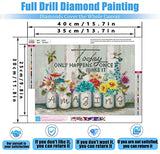 Flower Diamond Painting Kits, 5D Diamond Art Kits Full Drill Diamond Painting Kits for Adults, Painting with Diamonds Arts and Crafts for Adults Flower Excitation Language Home Wall Decor 12X 16 inch