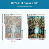 DIY 5D Diamond Painting Kits for Adults & Kids Tree by Number Kits Round Rhinestone Embroidery Cross Stitch Arts Craft Canvas Wall Decor(12x16inch)