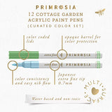 Primrosia 12 Cottage Garden Acrylic Paint Pens – Extra Fine Tip Marker Set. DIY, Craft and Art Supplies for Journals, Drawing on Rocks, Canvas, Paper
