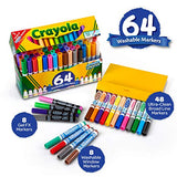 Crayola Washable Marker Set, Gift for Kids, Gel Markers, Window Markers, Broad Line Markers, 64Count & Construction Paper, 240 Count, 2-Pack (total 480 count)