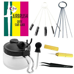 OPHIR 15PCS Airbrush Cleaning Kit Cleaning Station Tools-Cleaning Pot Jar with Holder,Cleaning Brush Barrel,Cleaning Needle,Tweezers,Dropper and Quick Start Guide (15PCS Airbrush Cleaning Tools Kit)