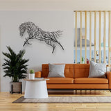DEKADRON Metal Wall Art Geometric Horse and Tree Decor, Home Office Decoration Entryway Bedroom Living Room Décor, Wall Hangings, Horse Sign, Farmhouse Décor (30" W x 16" H / 75x40cm)