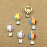 SANQIU 12pcs Mixed Enamel Hot-Air Balloon Charm for Jewelry Making