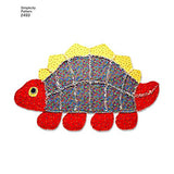 Simplicity Children's Caterpillar, Turtle, and Dinosaur Rag Quilt Sewing Patterns, One Size