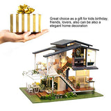 WYD 3D Garden French Romantic Villa kit DIY Wooden Assembling Toy House Doll House Furniture Puzzle Model for Creative Valentine's Day Wedding