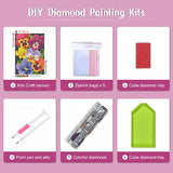NAIMOER Pansy Diamond Painting Kits for Adults, Full Drill Flowers Diamond Painting Kits for Beginners 5D Diamond Painting Kits Flowers Diamond Art Kits Picture for Home Wall Art Decor 30x40cm …