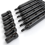 Arteza Fabric Markers, Black Color, Permanent Dual-Tip Fabric Pens (Set of 6)