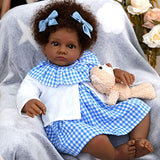 JIZHI Lifelike Reborn Baby Dolls - 20 Inch Real Life Baby Doll African American Realistic-Newborn Baby Doll Girl Black with Feeding Kit & Gift Box for Kids Ages 3+