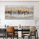 MUWU Paintings, 24x48 Inch Paintings 3D Abstract Wall Art Oil Hand Painting On Canvas Stretched Wrapped Painting Ready to Hang Wall Decoration for Living Room Bedroom