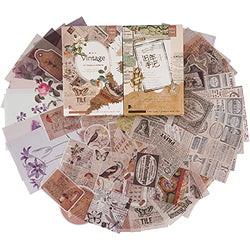 Vintage Style Scrapbooking Stickers Paper Pack (110 Pieces) for Art Journaling Planner Bullet Junk Journal Supplies Notebook Craft Kits Collage Album Aesthetic Cottagecore Picture Frames