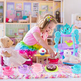 iBaseToy Kids Tea Set 35 Pieces - Pretend Play Tea Party Set Toys for Toddlers Boys Girls - Includes Full Tea Set with Pastries, Cake Stand and More, Food Safe Material and Dishwasher Safe