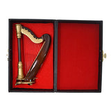 PUNK 1:12 Scale Miniature Instrument Music Case Stand Miniature Musical Instrument (Harp:8x14x4.5cm)