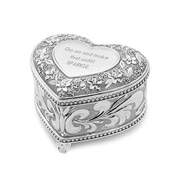 Things Remembered Personalized Flourish Musical Heart Keepsake Box with Engraving Included