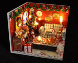 Flever Dollhouse Miniature DIY House Kit Creative Room with Furniture and Glass Cover for Romantic Artwork Gift(Dreamlink of Christmas)
