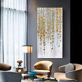 Yotree Paintings, 24x48 Inch Paintings Oil Hand Painting Silver-gold Flowers Paintings 3D Hand-Painted On Canvas Abstract Artwork Art Wood Inside Framed Hanging Wall Decoration Abstract Painting