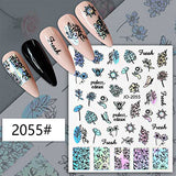 JMEOWIO 12 Sheets Spring Flower Nail Art Stickers Decals Self-Adhesive Pegatinas Uñas Summer Floral Nail Supplies Nail Art Design Decoration Accessories