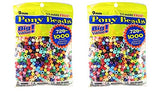 Pony Beads Multi Color 9mm 1000 Pcs in Bag 2pack