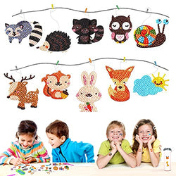 Arts and Crafts for Kids Ages 8-12 - DIY 5D Diamond Painting Stickers for Girls and Adult Beginners - 10 Pcs Cute Animals Kits Gift for Boys Ages 3-5 4-6 6-8