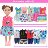 22 PCS Chelsea 6 inch Dolls School Set - Doll Clothes and Accessories Including 2 Clothes Sets 3 Fashion Dresses 1 Computer 1 Glasses and 15 pcs Study Accessories