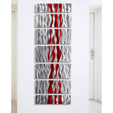 Statements2000 Large Abstract Metal Wall Art Panels Hanging Sculpture by Jon Allen, Silver/Red, 68" x 24" - Caliente