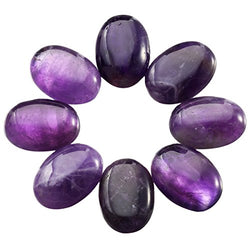 SUNYIK Purple Amethyst Oval Cabochons CAB Flatback for Jewelry Making,13x18mm,Set of 10