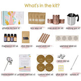 Soy Candle Making Kit for Beginners I Four Large Scented Candles | Tutorial + Soy Wax Candle Making Supplies | Rose Gold Jars, Wooden Candle Wicks, Candle Wax Dye, Crackling Candle Kit Making